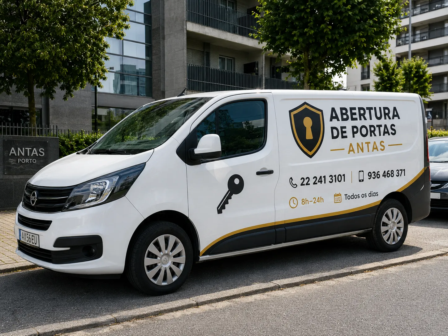 Carrinha de assistência para abertura de portas nas Antas e zona oriental do Porto.